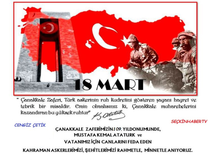 &Ccedil;ANAKKALE ZAFERİ KUTLU OLSUN.