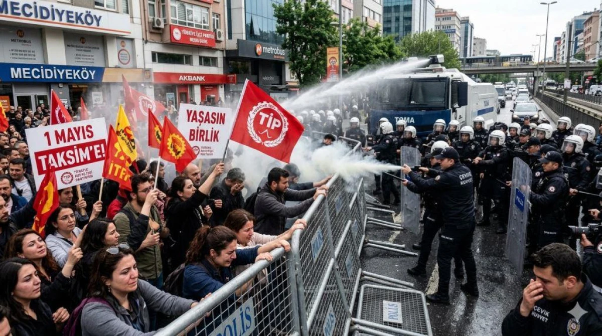 1 Mayıs&rsquo;ta Taksim Israrı: TİP&rsquo;in Mecidiyek&ouml;y Y&uuml;r&uuml;y&uuml;ş&uuml;ne Sert M&uuml;dahale!