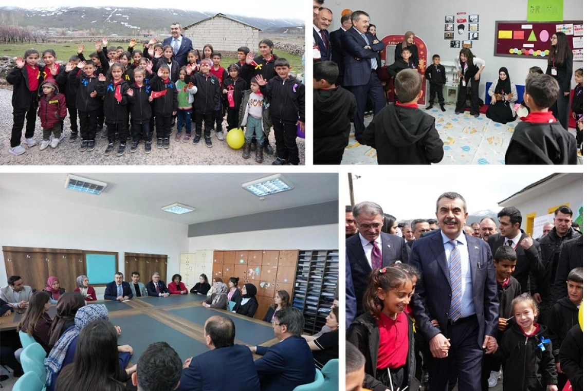 Bakan Tekin, Van'da ilkokul &ouml;ğrencileriyle buluştu