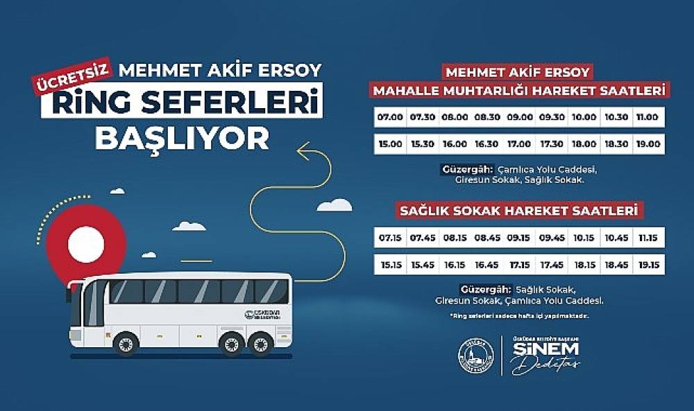 Üsküdar Mehmet Akif Ersoy Mahallesi ring seferleri başlıyor