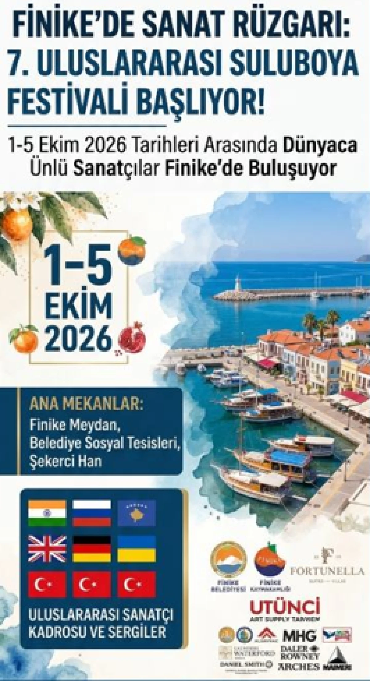 7. Uluslararası Finike Suluboya Festivali Sanatseverlerle Buluşuyor