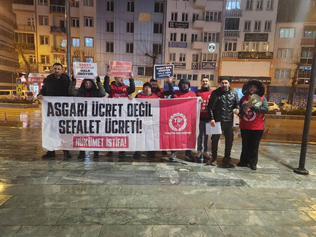 Bilecik’te TİP’den asgari ücrete tepki “Asgari değil sefalet ücreti”