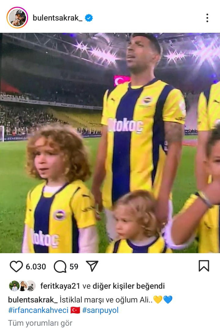 Bülent Şakrak'ın oğlu Ali Fenerbahçe takımı ile sahaya indi 