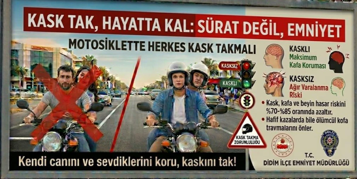 Didim'de Trafik Seferberliği: Emniyetten Billboardlu Farkındalık Atakları