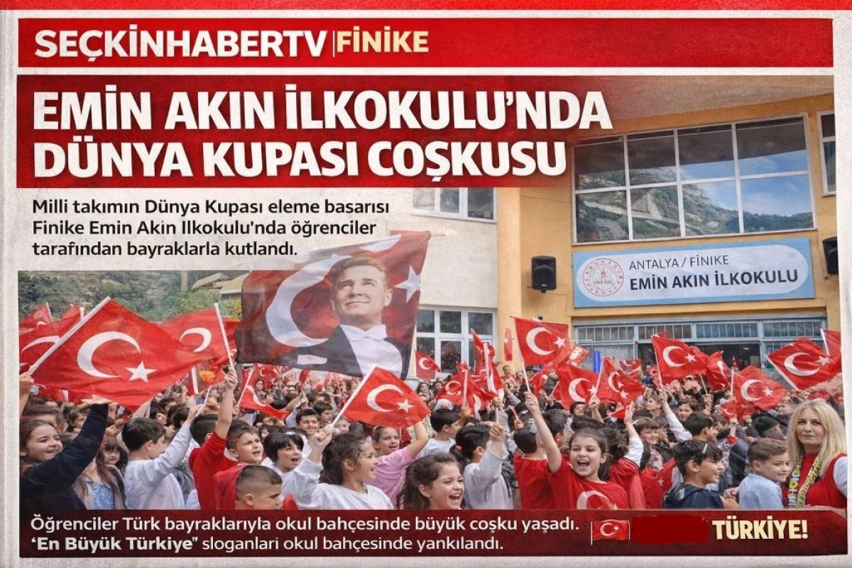 Finike Emin Akın İlkokulu&rsquo;nda D&uuml;nya Kupası Coşkusu