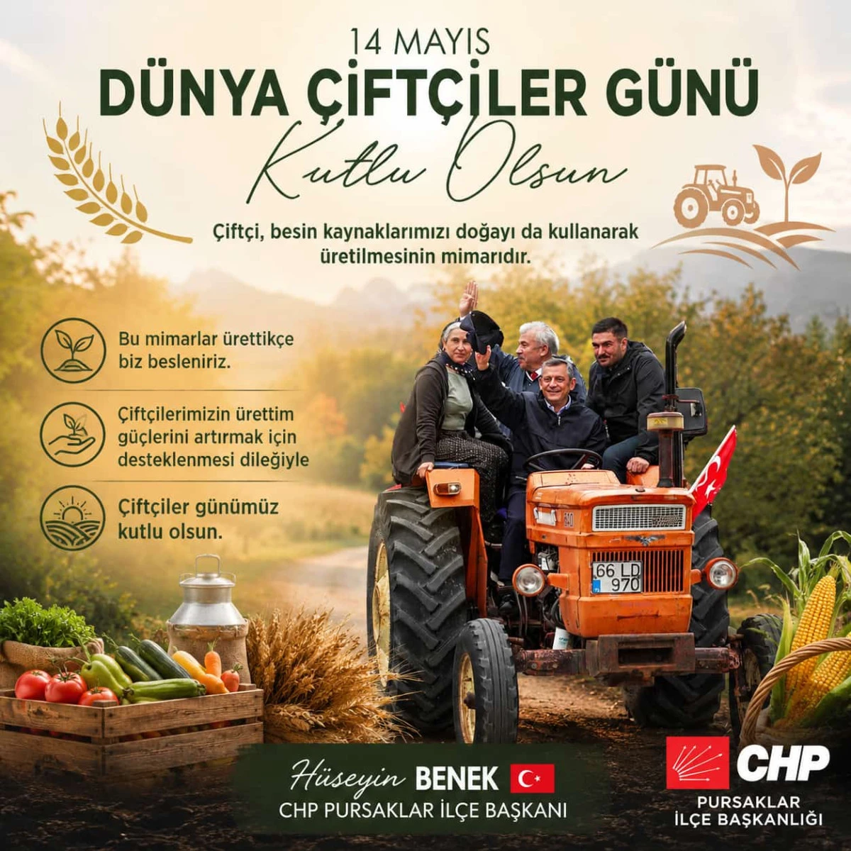H&uuml;seyin Benek: &Ccedil;ift&ccedil;inin &Uuml;retim G&uuml;c&uuml; Desteklenirse T&uuml;rkiye&rsquo;nin Sofrası Bereketlenir