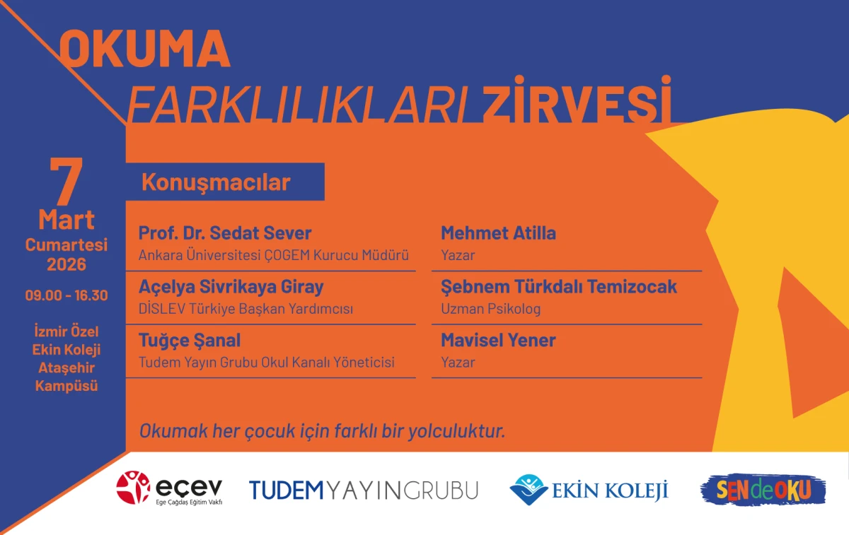 İzmir&rsquo;de &ldquo;Okuma Farklılıkları Zirvesi&rdquo; 7 Mart&rsquo;ta D&uuml;zenlenecek
