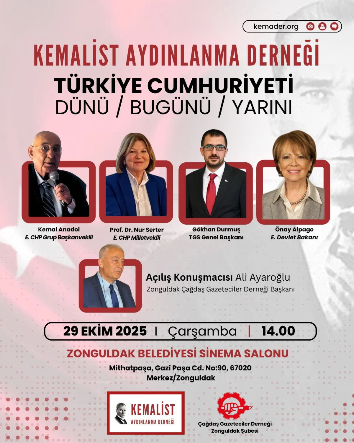 Kemalist Aydınlanma Derneği, Cumhuriyet&rsquo;in 102. Yılını D&uuml;zenleyeceği Etkinliklerle Kutlayacak!
