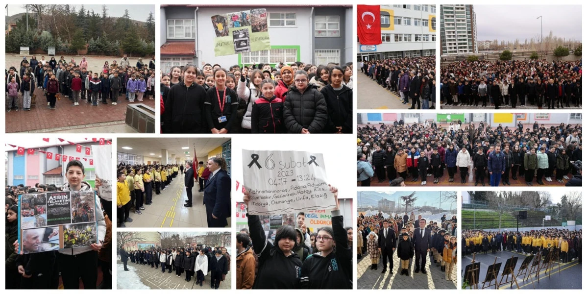OKULLARDA, 6 ŞUBAT DEPREMLERİNDE HAYATINI KAYBEDENLER İ&Ccedil;İN SAYGI DURUŞUNDA BULUNULDU